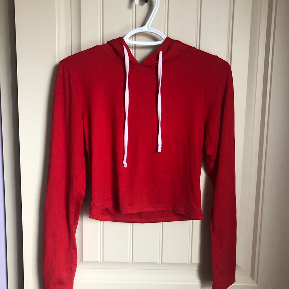 TWO PIECE Red Crop Top and Pants Set